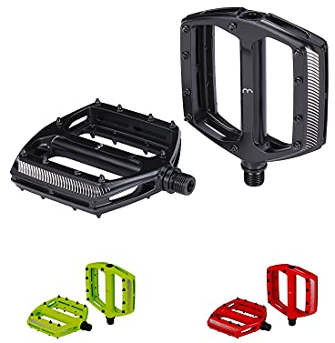 BBB CyclingCoolRideFahrrad Pedale|Große Plattform in Schwarz,Rot,Gelb und Grün|Alu-Pedalkörper|Auswechselbare Grip-Pins, 10 Stück pro Seite