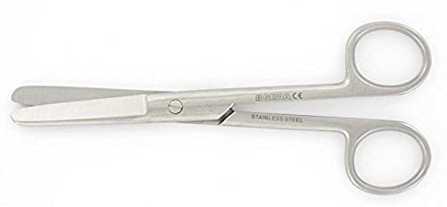 GIMA - Forbici Chirurgiche Rette, Punte Smusse, Misura 18 cm, Grigio in Acciaio Inox