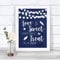 Navy Blue Lights Love is Sweet Take A Treat Candy Buffet Wedding Sign