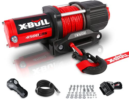 X-bull 12 V 2 041,2 kilogram Treuil électrique Camion de remorquage Corde synthétique Off Road