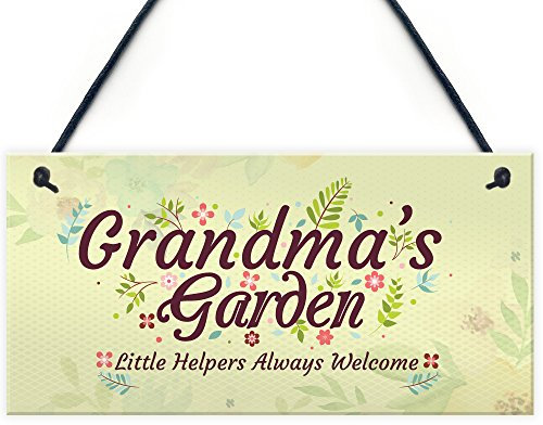 Red Ocean Grandma's Garden Novelty Hanging Plaque Summer House Sign Garden Shed Home Decor