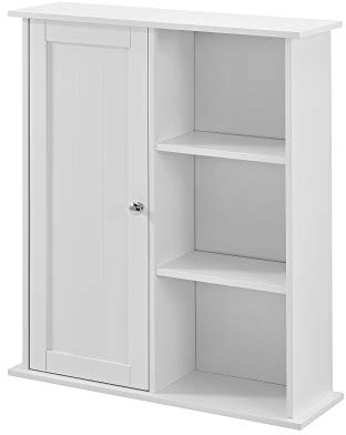 [en.casa] Badezimmerschrank weiß - 71 x 60 x 18cm - Badschrank Wandschrank Schrank Regal