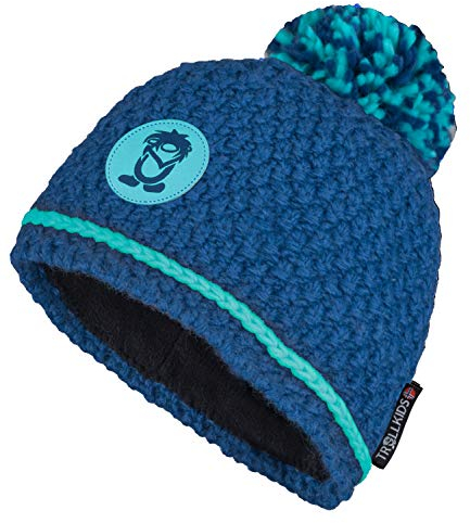 Trollkids Mädchen Hemsedal Bommelmütze, Dunkelblau/Dunkelmint, Größe 2-5 Years; 48-52cm