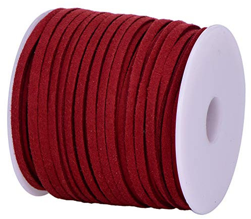 DonDon Cordino Velours Velluto 3 mm Fai da Te Rotolo da 30 Metri - Bordeaux