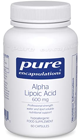 Pure Encapsulations Alpha Lipoic Acid ALA 600mg - Hypoallergenic Water and Lipid Soluble Nutritional Supplement - 60 Vegetarian Capsules