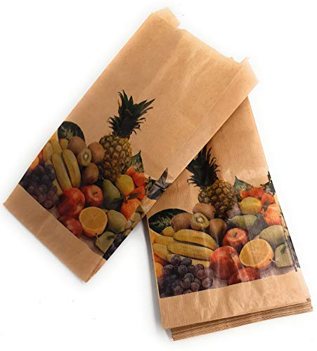 500 Stück Kraftpapiertüten für Obst und Gemüse 14 x 29 cm