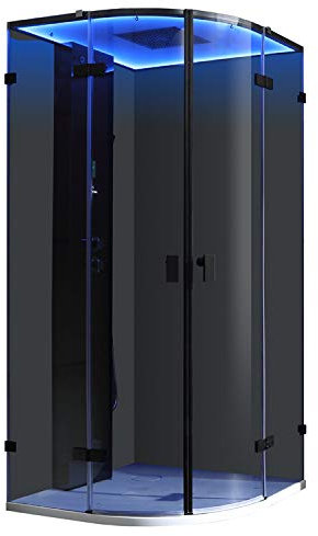 AWT Dampfdusche LD109F15 schwarz/100x100