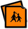 2x Schulbusschilder Magnetschild Warntafel Schulbustafel Magnet Auto Schild Warnschild (DOPPELPACK 20x20cm)