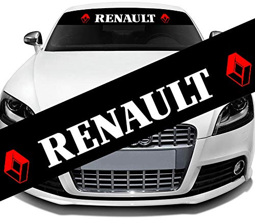L&U Car Styling Parasole Anteriore del Parabrezza Banner Riflettente Decal Sticker, 130x21cm,for Renault