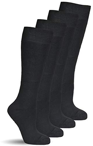Frostfighter Damen Thermo Kniestrümpfe (4x Paar) Winter Ski Vollfrottee Innenfutter (Schwarz, 35-38)