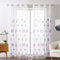 MIULEE Rideau Voilage Blanc-Rideaux Salon Moderne avec Violet Motif Broderie, Tulle Rideau Transparent à Oeillets, Décoration Interieur Voilage Fenetre Chambre, Lot de 2 Rideaux Voile, 2X140x215cm