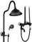 MFLASMF Keramik-Duschset-Duschsystem, antiker Kupfer-Badewannen-Duscharmatur, Straight Rod Lift-Dusche im amerikanischen Stil Schwarz (Größe: Groß)