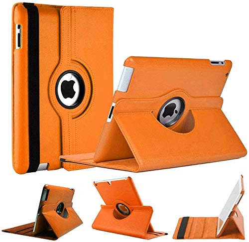 World biz Rotating Case for iPad Mini 5 Mini 4, iPad Mini5 (2019) iPad Mini4 (2015) 360 Degree Rotation Stand Shockproof Protective Cover With Auto Sleep Wake Function (Orange)
