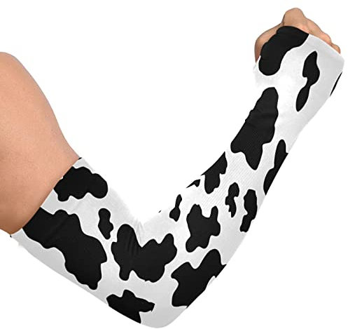 xigua Kühlende Armstulpen mit niedlichem Kuhdruck, Sonnenschutz, Ärmel mit Daumenloch, Armabdeckung für Outdoor-Sport, Fahren, Radfahren, Angeln, Gartenarbeit, a, Einheitsgröße
