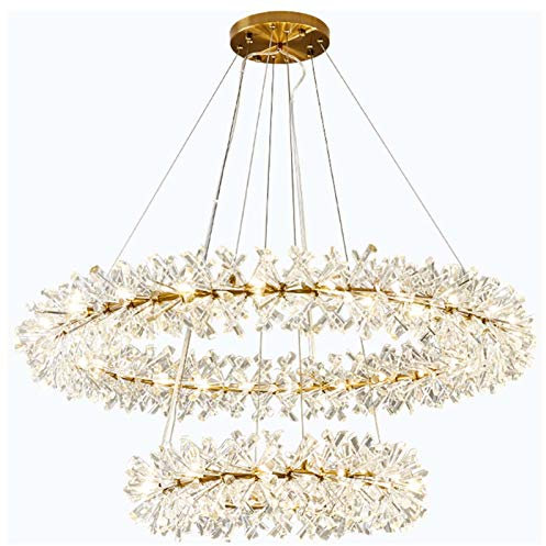 -Bronce dorado y cristal 100+80cm