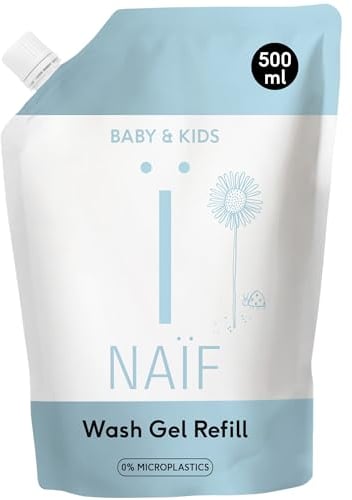 Naïf Reinigendes Duschgel Nachfüllpackung- für Baby & Kind - 500ml - Auf Basis natürlicher Inhaltsstoffe - 100% Vegan