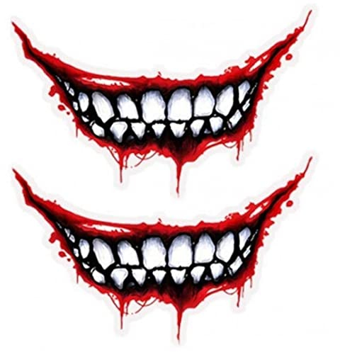 Danlai 2pcs Motorradhelm Aufkleber Aufkleber Teufels Teeth Car Styling Decals DIY Self Adhäsive Aufkleber Für Die Motorraddekoration