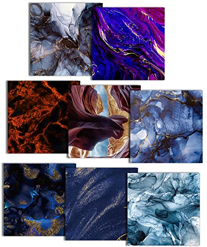 LUCKIGUCK Infusible Transfer Ink Sheets 8 Stück/Set Marble, Unschmelzbare Transfer-Tintenblätter 30.5 x 30.5 cm, Farb- und Mustertransferfolie (Marmor 2)