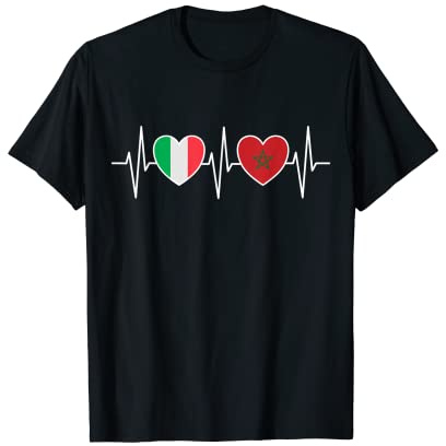 Italia E Marocco Bandiera Marocchina Bandiere Maglietta