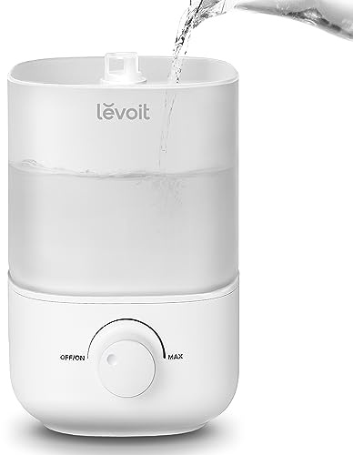 LEVOIT Top Fill Humidifiers for Bedroom, 2.5L Tank for Large Room, Easy to Fill & Clean, 28dB Quiet Cool Mist Air Humidifier for Home Baby Nursery & Plants, Auto Shut-off for Safety, 25H