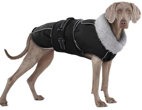Hundemantel XXL, Hundejacke Große Hunde Fleecemantel Hund Hundepullover Grosse Hunde Warmer Hundemantel(Schwarz, 2XL)