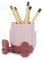 Balvi Pot à Crayons Mr Sitty Couleur Rose Design coloré et Original avec Deux Compartiments de stocka