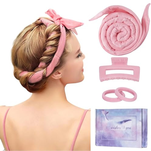 Heatless Curling Rod Headband, Upgraded 60 inch Long Heatless Curls Soft Hair Curlers to Sleep In Hair Rollers No Heat Curls, Overnight Hair Wrap Curls Styling Kit for Girls Long Hair Medium Hair