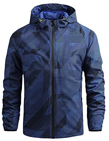 Generisch warnjacke Herren Winter atmungsaktiv übergangsmantel Herren Sommer Steppmantel winterfeste Jacke mit Reflektoren Sommer Jacke Men 134 wintermantel Men Winterjacke Herren blau gelb