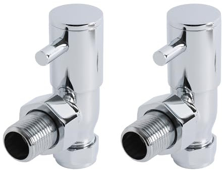Milano Chrome Angled Radiator Heated Towel Rail Valves