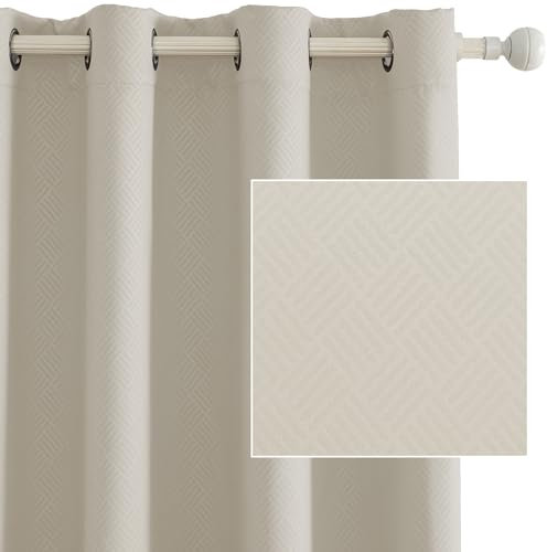 Ystyle Cortinas Termicas Aislantes Frio y Calor Opacas Dormitorio 2 Piezas, 140x260 CM, Modernas Blackout Cortinas con Ojales para Habitacion Salon, Beige