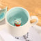3D Tier Kaffee Tasse mit Nette Eule Innen, Cartoon Kaffeetasse Milch Tee Keramik Becher, Süß Teetasse Geschenktasse Porzellan Tasse für Kinder, Frauen, Mädchen - Geburtstage Vatertag Geschenk