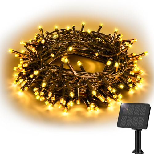 Etopgo Solar String Lights Outdoor, 16FT 50LED Solar Fairy Lights Waterproof 8 Modes Solar Powered Garden Decorative Lights for Tree,Patio, Garden,Yard,Home,Wedding,Party