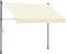 vidaXL Markise, Klemmmarkise Einziehbar, Sonnenmarkise für Balkon Garten Terrasse, Balkonmarkise Einstellbare Höhe, Creme 250x150cm Stoff Stahl