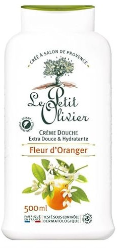 Crème Douche Fleur d'Oranger LE PETIT OLIVIER 500ml - Douceur Provençale, Hydratation Naturelle - Gel Bain Corporel - Le Lot De 3