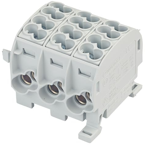 grenda-hammer® | VDE Hauptleitungsabzweigklemmen HLAK in 1- bis 5-poliger schmaler Ausführung mit nur 17,8mm Modulbreite je Pol (3-polig | grau)