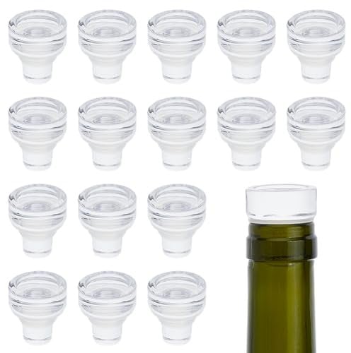 SUPERFINDINGS 16 Pcs Wine Bottle Stopper Plug Bottle Cap Glass Wine Stopper Bottle Stoppers Reusable Wine Corks Sealing Wine Bottle Corks Fits Most Wine Bottles