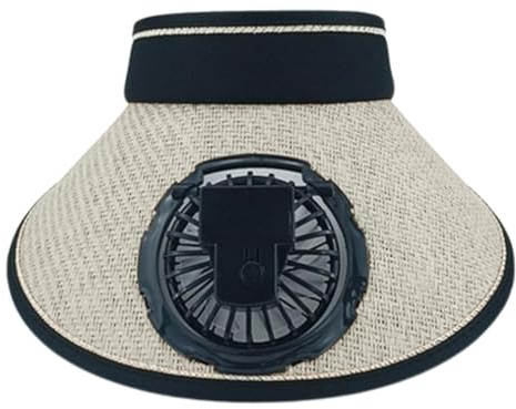 Sonnenblenden-Hut Mit Ventilator | Damen Solar-Ventilator Kappe | Sonnenschutz Kappe Sonnenhut Mit Ventilator USB Wiederaufladbar Für, Wandern, Camping, Reisen, Picknick UV-Schutz