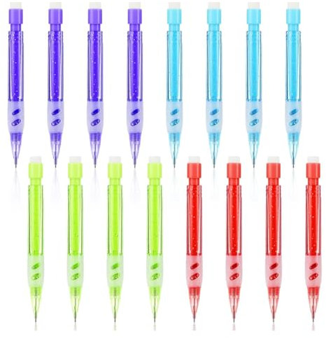 Grendly 16 Mini Porte-Mines pour Enfants, 16 Crayons Automatiques, Mini Crayons, Fournitures de Papeterie pour Écrire et Dessiner