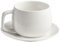 ionEgg Tasse à café en porcelaine avec soucoupe 270 ml, design minimaliste, parfaite pour latte, cappuccino et thé, blanc