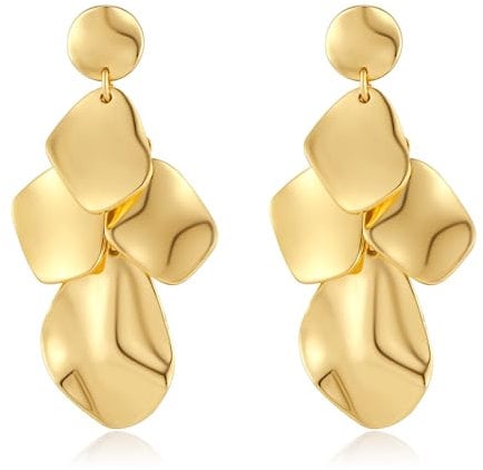 LILIE&WHITE Ohrringe Goldene Hängeohrringe im Abstrakten Design – Elegante Statement-Ohrringe für Damen, Perfekt für Besondere Anlässe und Alltag