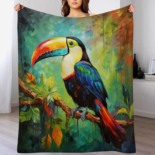 Tukane Bedding Decke Decke Flannel Fleecedecke 3D Wohndecke Sofadecke Couchdecke Bettüberwurf Flauschige Weiche& Warme Sofaüberwurf Decke (140×180cm)