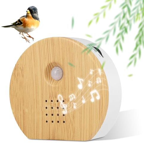 VOHESEA Vogelgezwitscher Box mit Wandhalterung, Naturgeräusche Soundbox, Deko Box mit Naturgeräuschen Vogel mit Körpersensor-Funktion, Naturgeräuschebox Vogel Gesang für Bad Spa und Entspannung