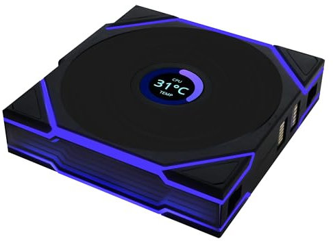Lian Li UNI FAN TL Wireless LCD PC Fan 120mm RGB – Reverse Blade Gaming PC Fan White | PWM Fan - 26 ARGB LEDs - Up to 1,900 RPM - Daisy Chain - High Airflow - Low Vibration - Silent - Infinity Mirror