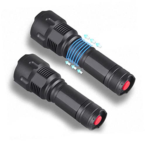 Uonlytech Zoom-taschenlampe Wiederaufladbar Usb Led Tragbar Für Camping Outdoor Mit Teleskop Mehrere Beleuchtungsmodi Starkes Licht Mittleres Schwaches Stroboskop Sos-modus Akku-ladegerät Ba