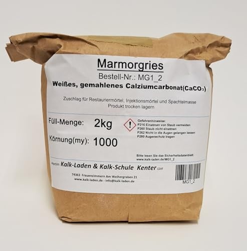 Marmorgries, Körnung: 1 mm, weiß, 2 kg, im Beutel