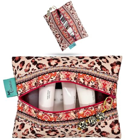 Bemoua* Premium Kulturtasche Damen – Hochwertige Make-up Tasche mit Leoparden Motiv, einzigartig, großzügiger Innenraum, Wasserabweisende Kosmetiktasche, für Reise & Alltag (Klein 19,5x17cm)