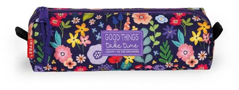 LEGAMI - My Pencil Case, Flowers, Fermeture à glissière, Plastique recyclé, résistant, spacieux, Pratique, Trousse d'école, Trousse de Bureau, 22 x 6 cm