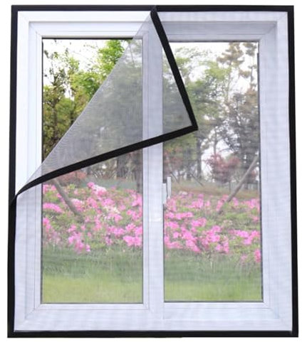 50x165cm Nero Kit zanzariera autoadesiva per finestre scorrevoli