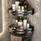 Frekibaz 2 Pièces Etagere Douche sans Percage, Etagere Salle de Bain en Métal avec 8 Crochets, étagère Douche sans Perçage, Rangement et Organisation de la Salle de Bain Noir
