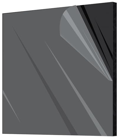 SWAWIS 30x30cm ABS Kunststoffplatte 10mm Dick, Schwarz Plastikplatte, Laser Gravur Platte für DIY Deko Laserschnitt Modellbau Kotflügel, Beidseitige Laminierung